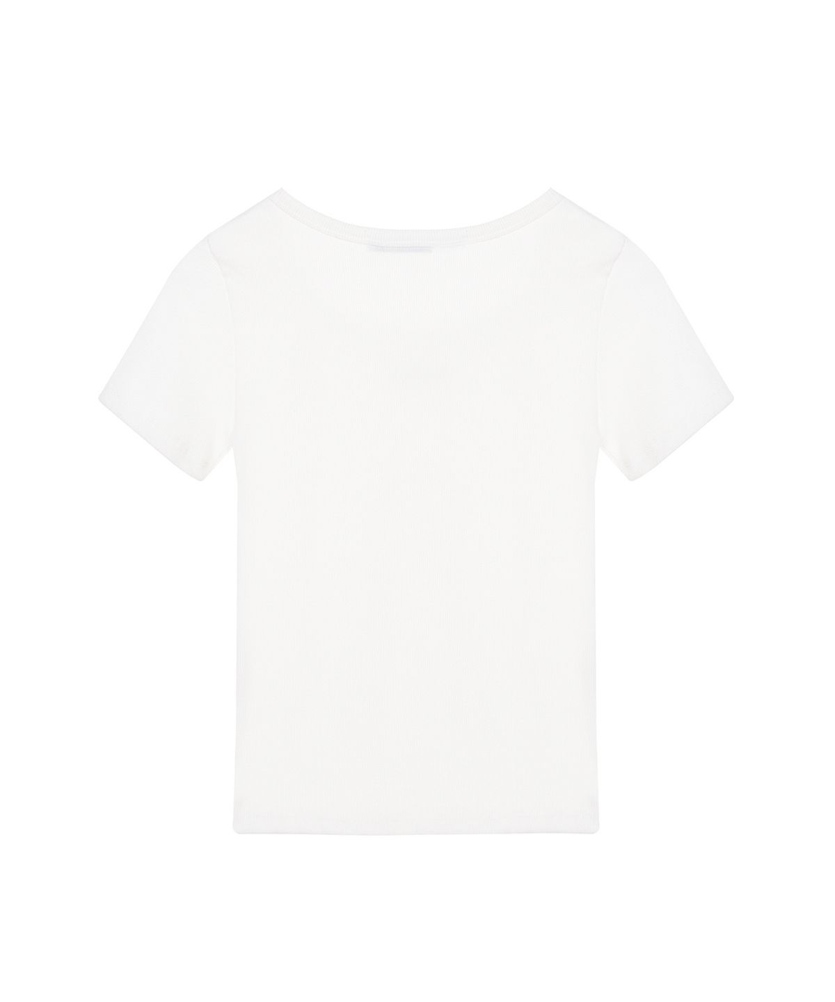 닉앤니콜(NICK&NICOLE) LABEL SLIM HALF TOP_IVORY