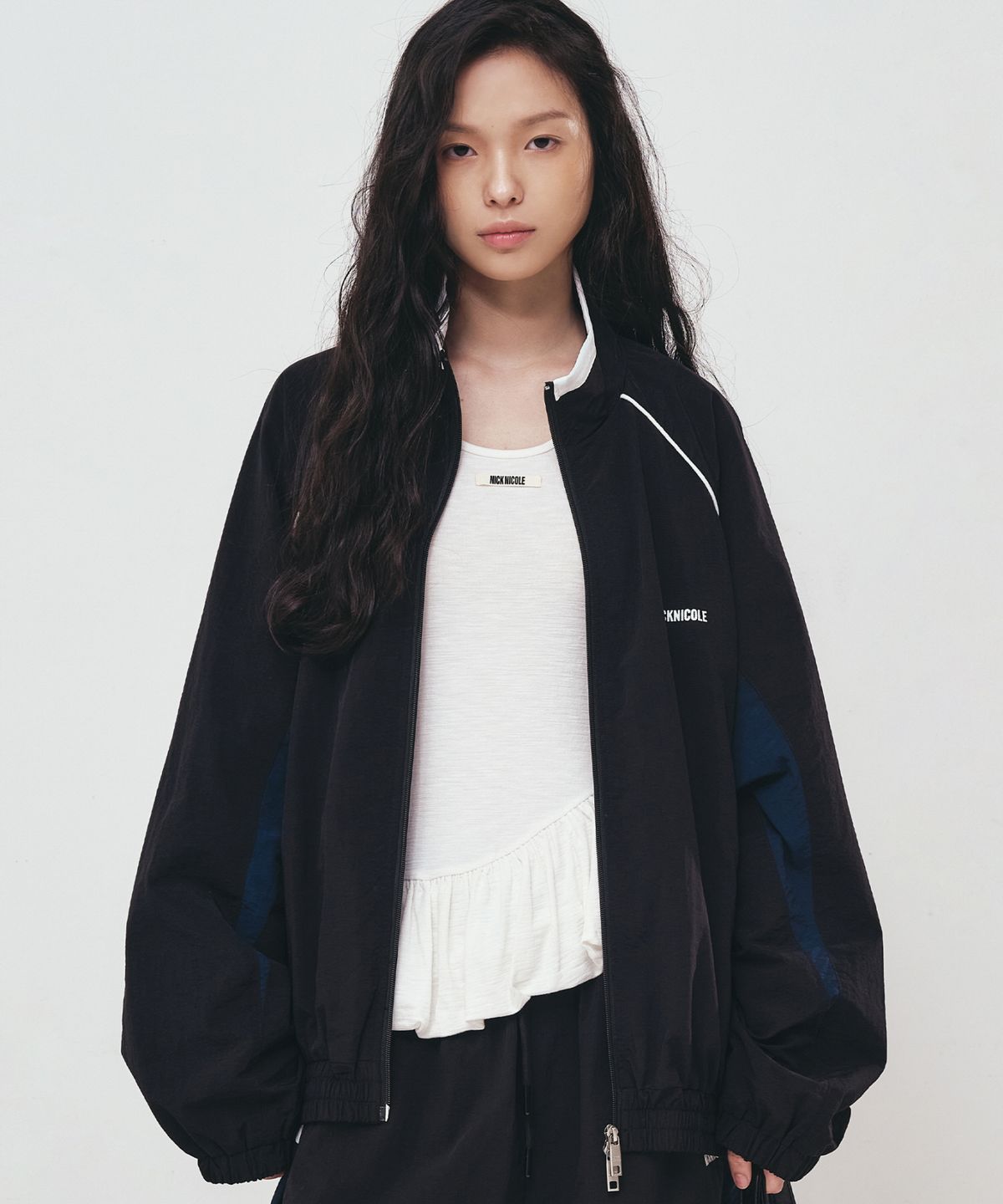 닉앤니콜(NICK&NICOLE) PIPING TRACKSUIT JACKET_BLACK