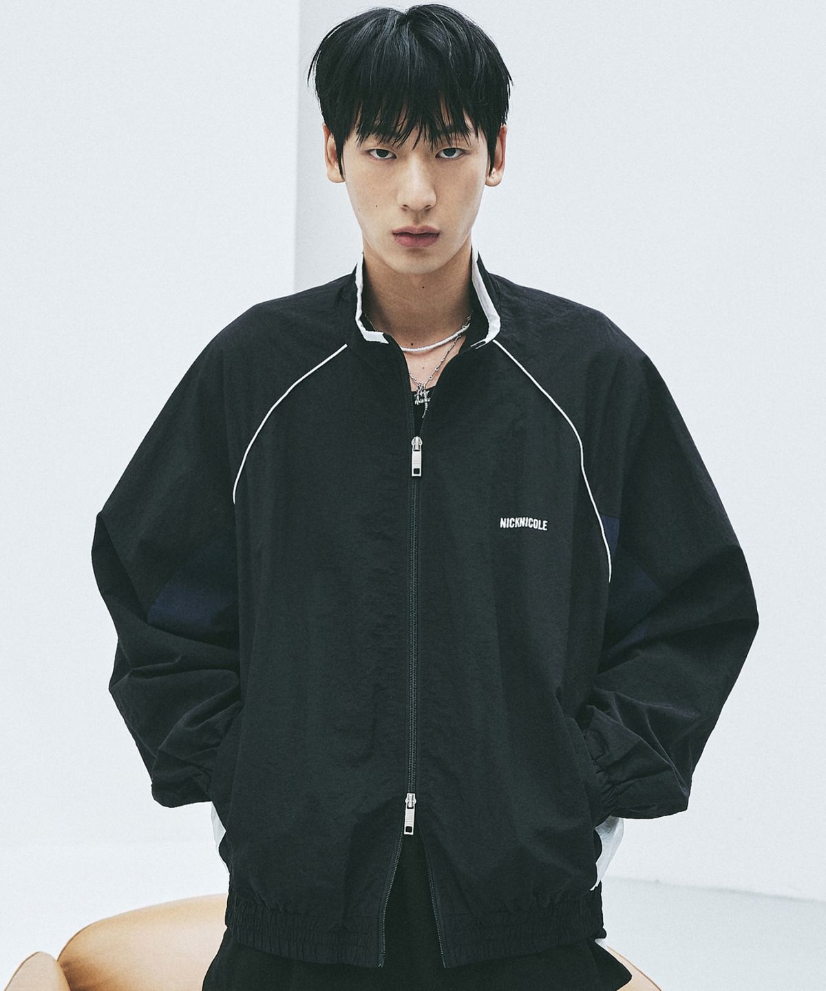 닉앤니콜(NICK&NICOLE) PIPING TRACKSUIT JACKET_BLACK