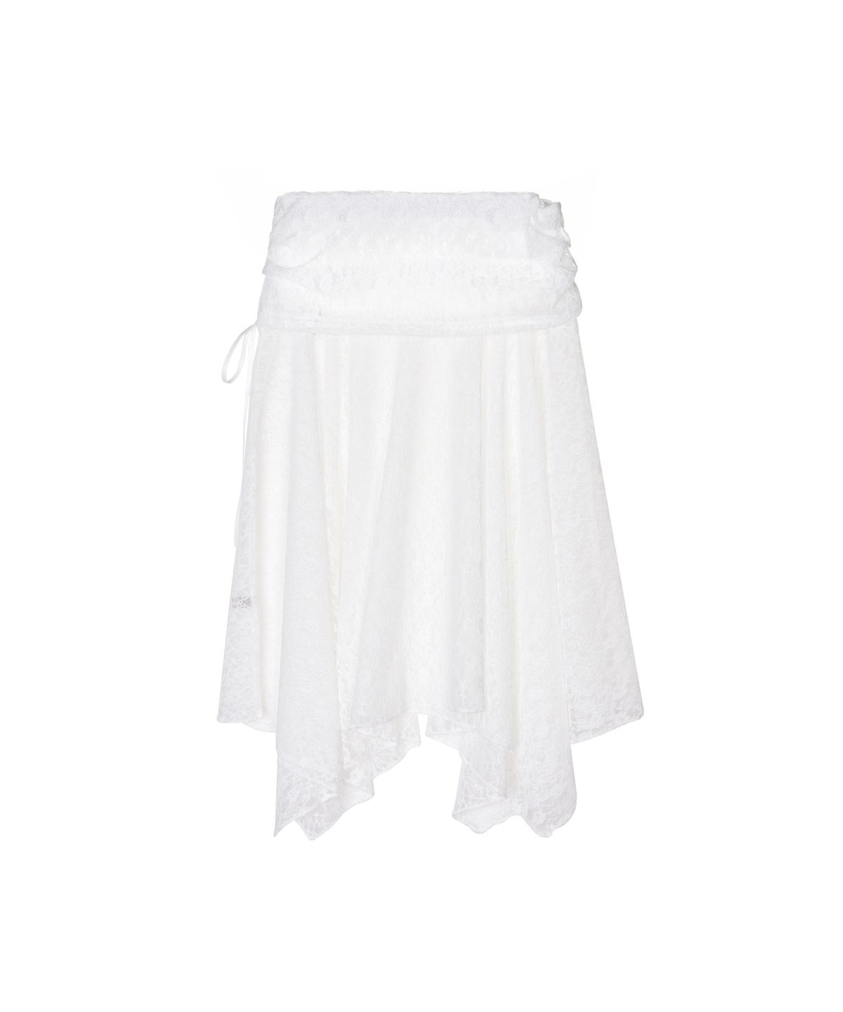 닉앤니콜(NICK&NICOLE) LACE SHIRRING FLARE MIDI SKIRT_IVORY