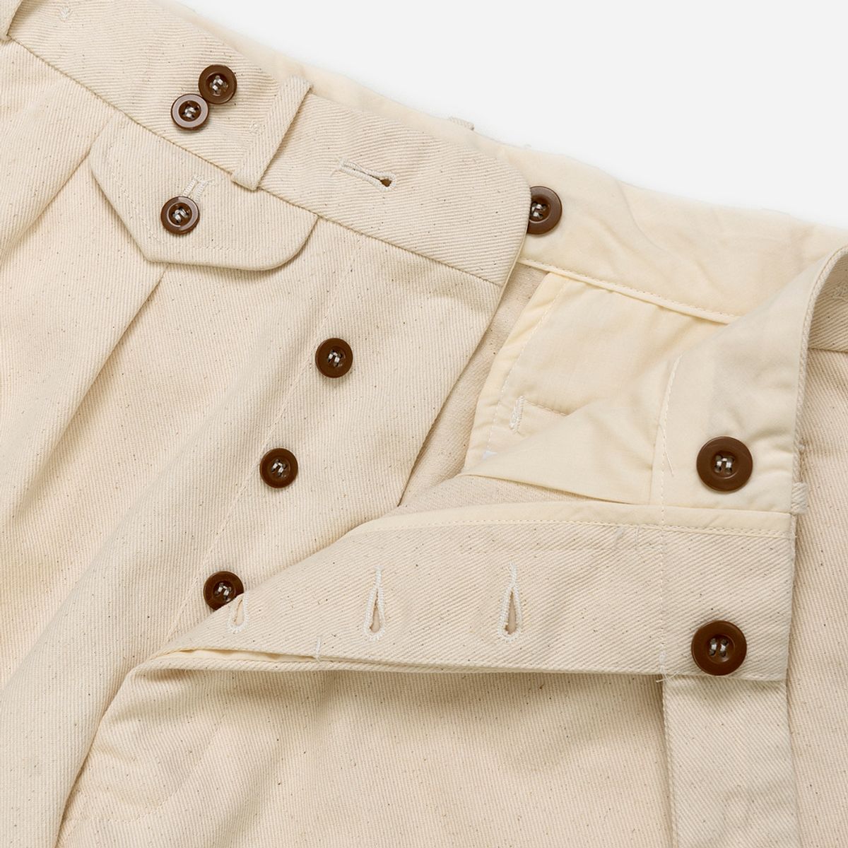 와이엠씨엘케이와이(YMCL KY) German Type Navy Tropical Short Pants - Natural
