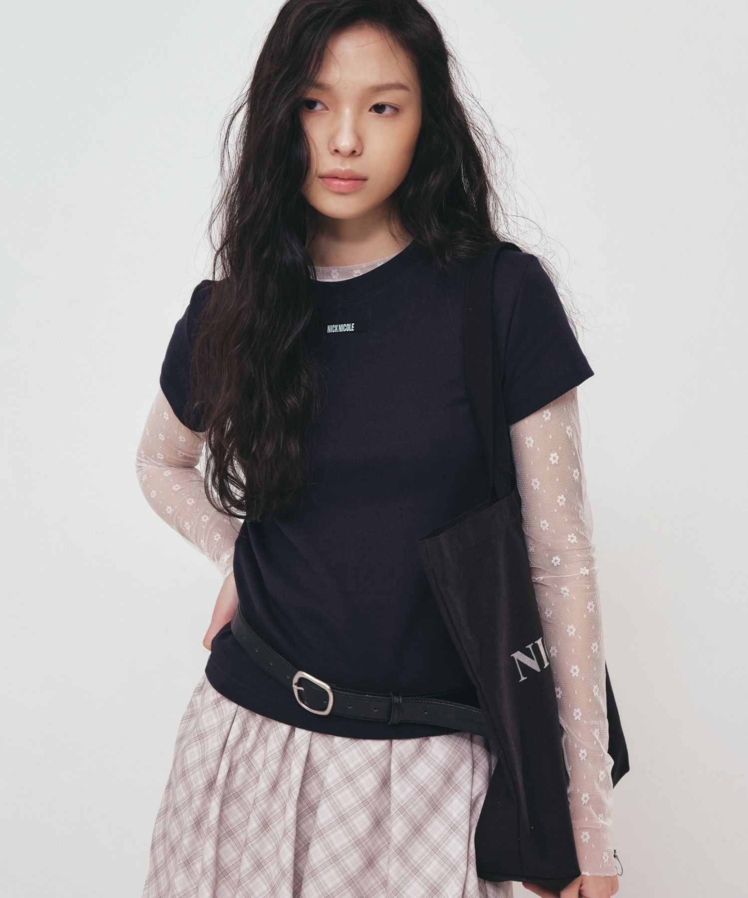 【NICK&NICOLE】 LABEL RIBBED HALF TOP /追跡付 MUSINSA公式 | NICK&NICOLE LABEL RIBBED HALF TOP_NAVY