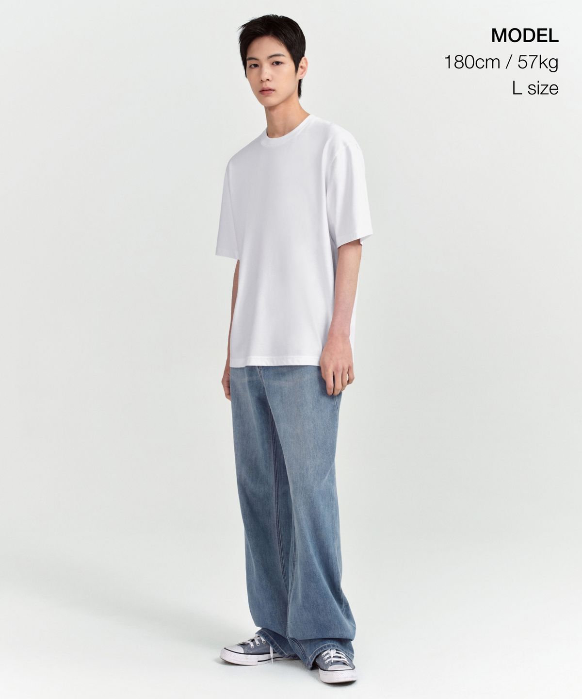 무신사 스탠다드(MUSINSA STANDARD) [쿨탠다드] 릴렉스 핏 크루 넥 티셔츠 [화이트]