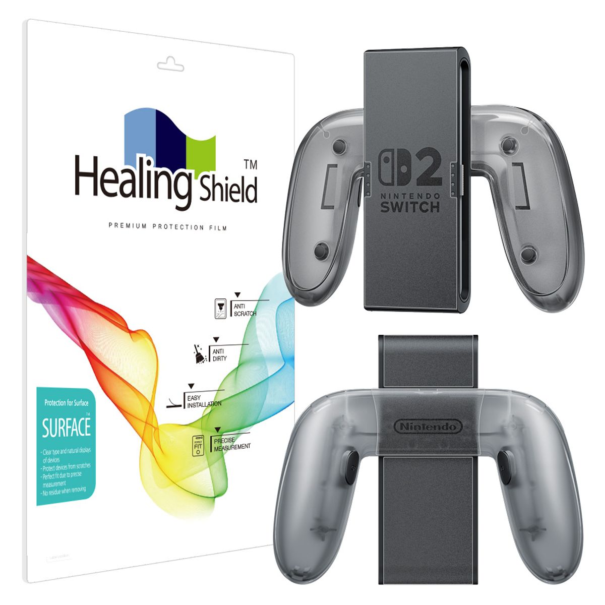 힐링쉴드(HEALINGSHIELD) 닌텐도 스위치 2 조이콘2 충전그립 무광 외부보호필름 2세트