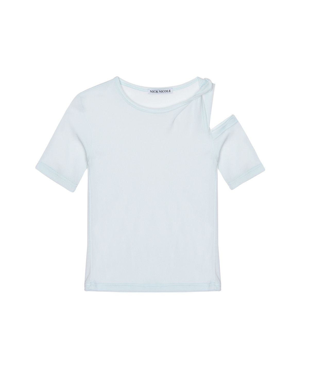 닉앤니콜(NICK&NICOLE) TWIST CUT OUT HALF TOP_SKY BLUE