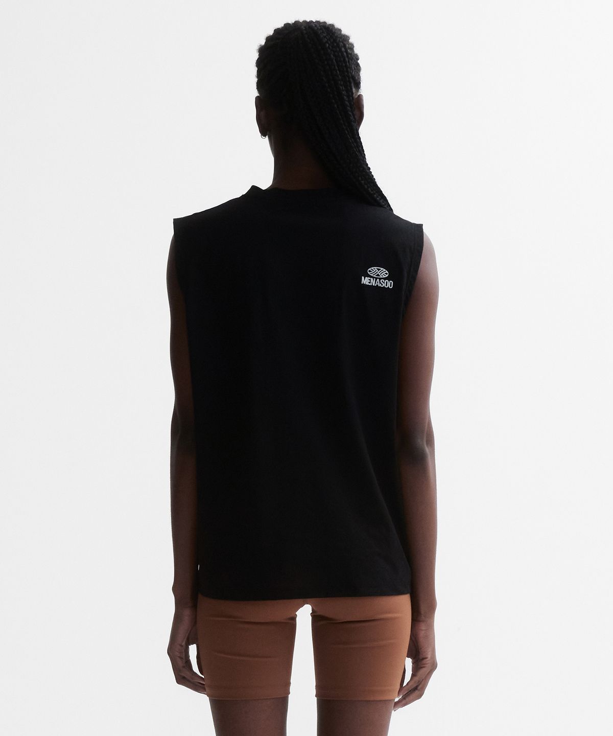 미나수(MENASOO) VENODE Small Track Logo Active Sleeve_Black