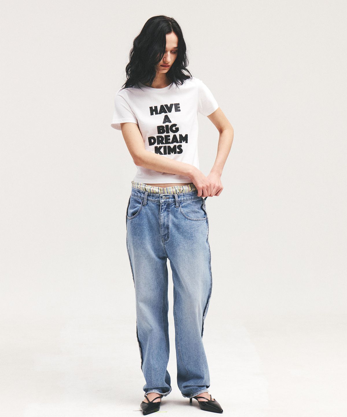 킴스 프레시 코튼 마켓(KIMS FRESH COTTON MARKET) (Unisex) Big Dream Tee White(black)