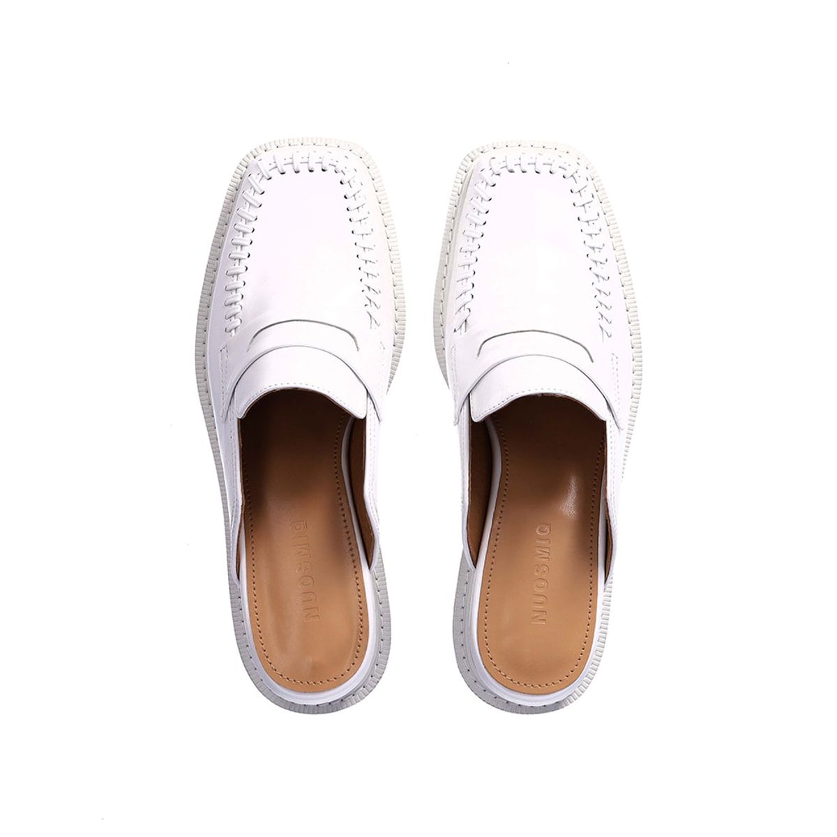 누스미크(NUOSMIQ) PUKA Platform Bloafer White