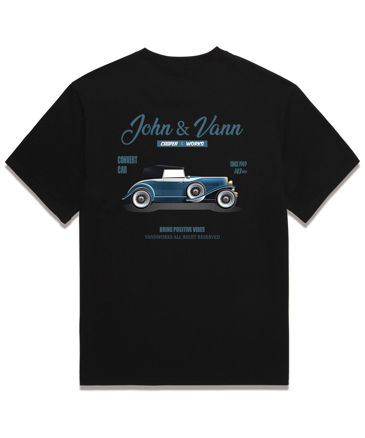 밴웍스(VANNWORKS) JOHN 오버핏 반팔 티셔츠 (VS0125) 블랙