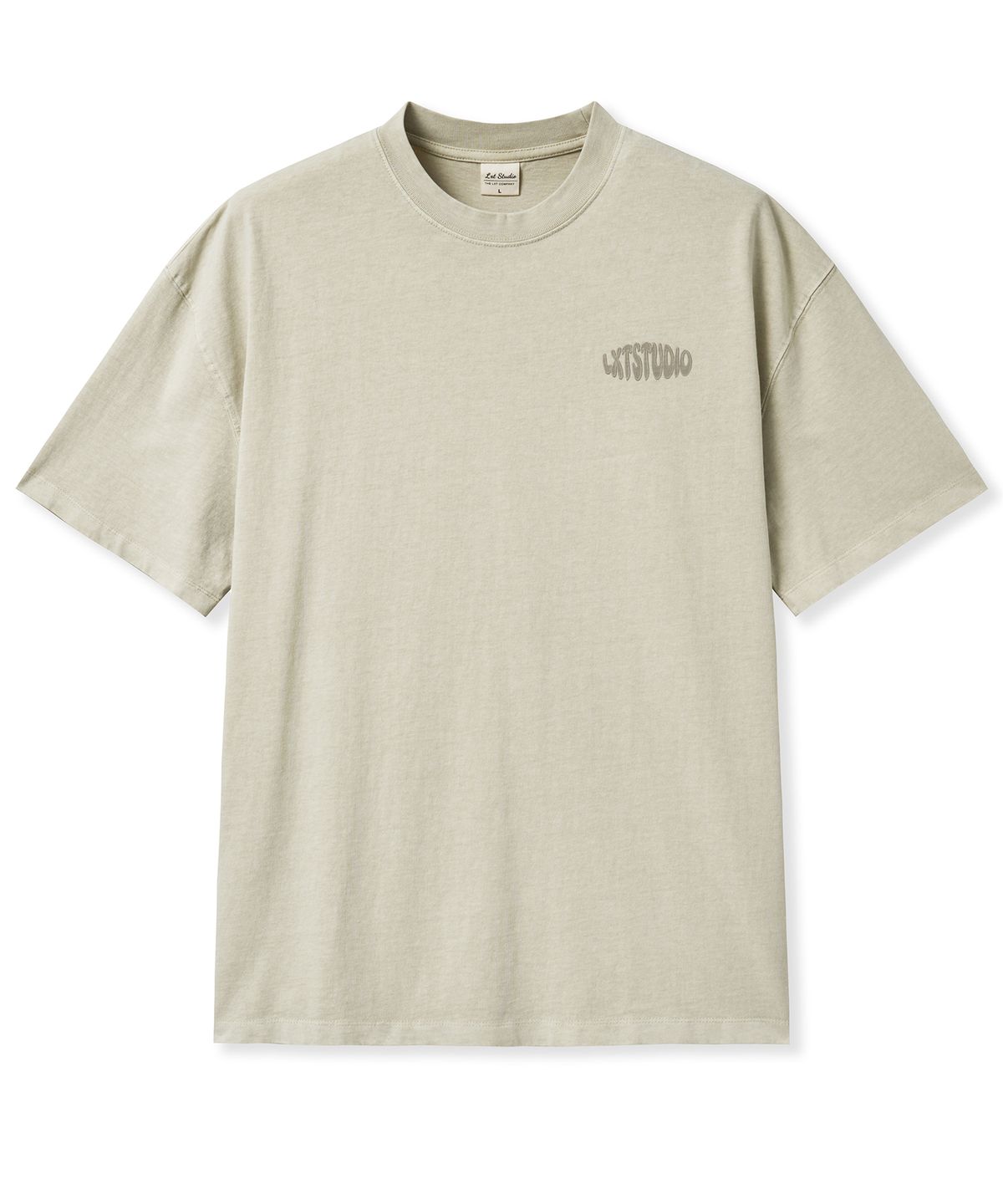 엘엑스티(LXT) 피그먼트 나염 레터링 오버 티셔츠 [Beige]