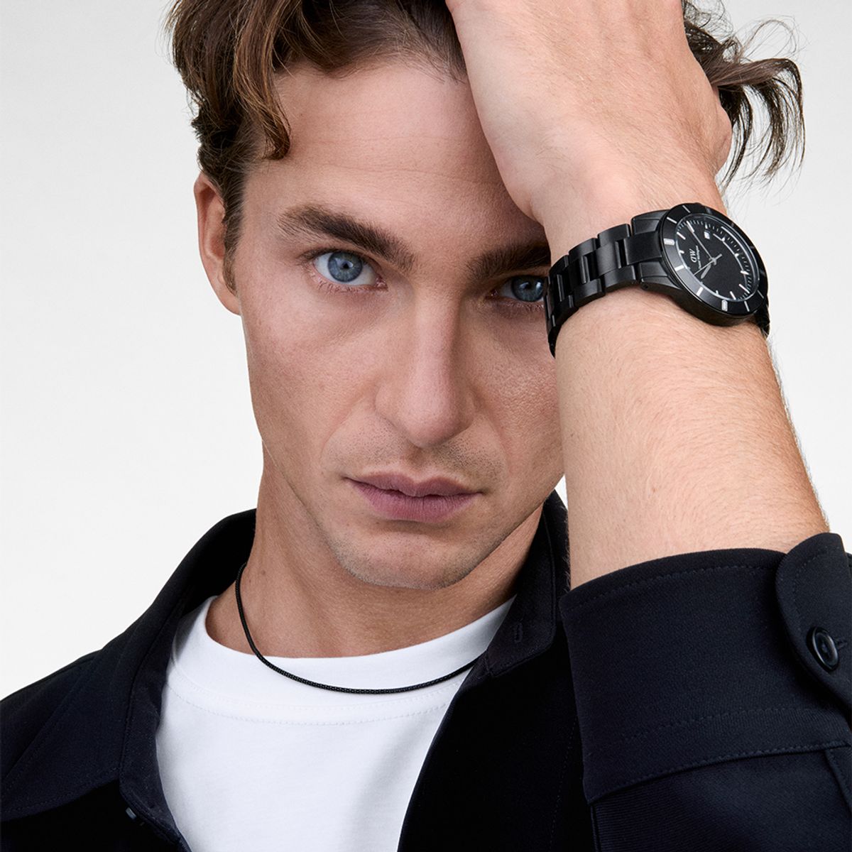 다니엘 웰링턴(DANIEL WELLINGTON) ICONIC PARADIGMA LINK BLACK 올블랙 메탈 남자워치