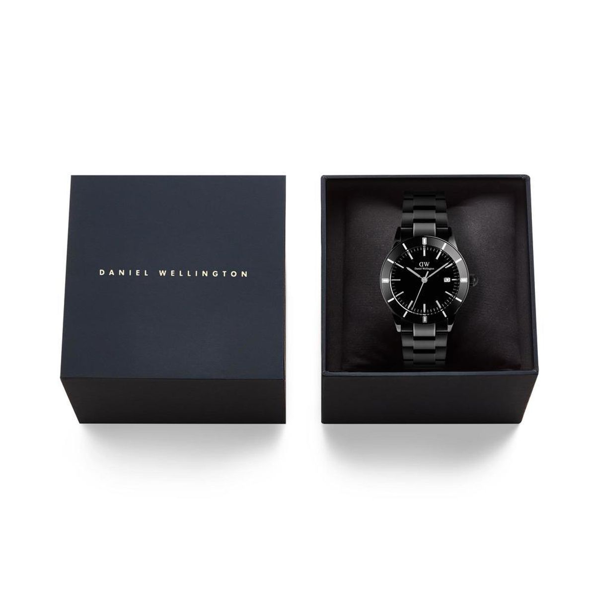 다니엘 웰링턴(DANIEL WELLINGTON) ICONIC PARADIGMA LINK BLACK 올블랙 메탈 남자워치