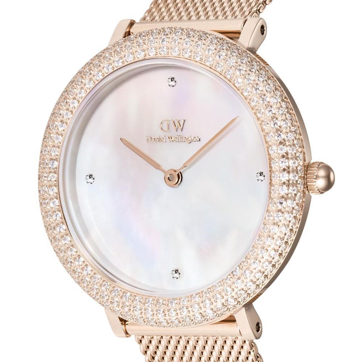 다니엘 웰링턴(DANIEL WELLINGTON) CRYSTALLINE BEZEL MELROSE 여성 로즈골드 메탈 손목시계
