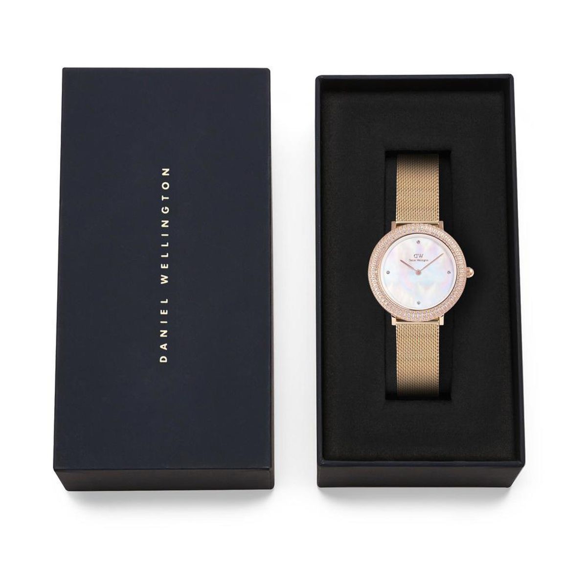 다니엘 웰링턴(DANIEL WELLINGTON) CRYSTALLINE BEZEL MELROSE 여성 로즈골드 메탈 손목시계