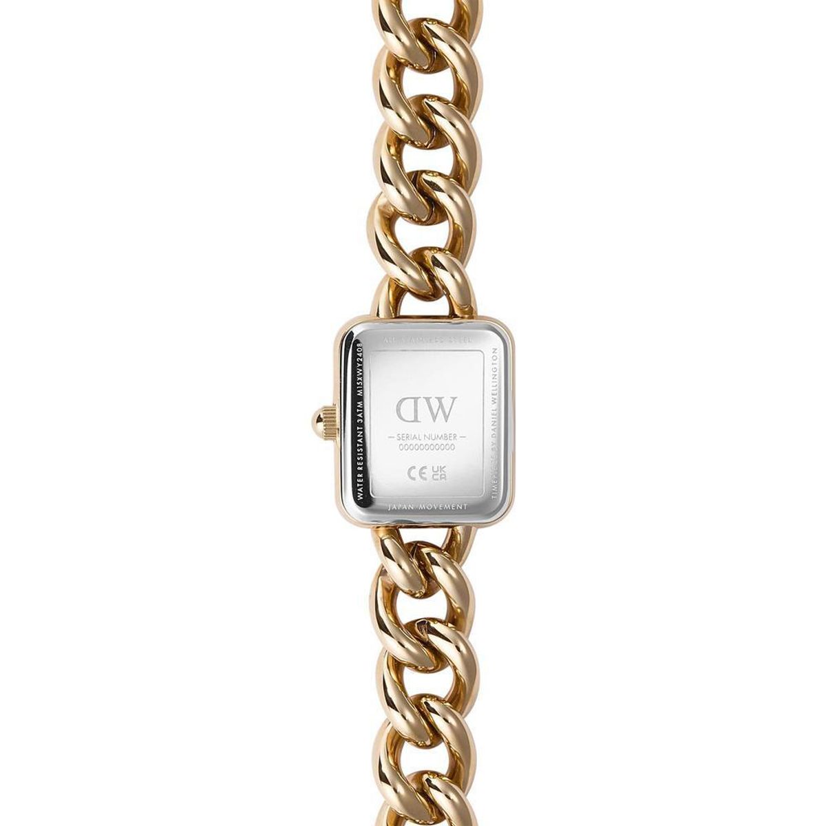 다니엘 웰링턴(DANIEL WELLINGTON) JOLIE CHAIN 여자 로즈골드 메탈 클래식 사각다이얼 손목시계