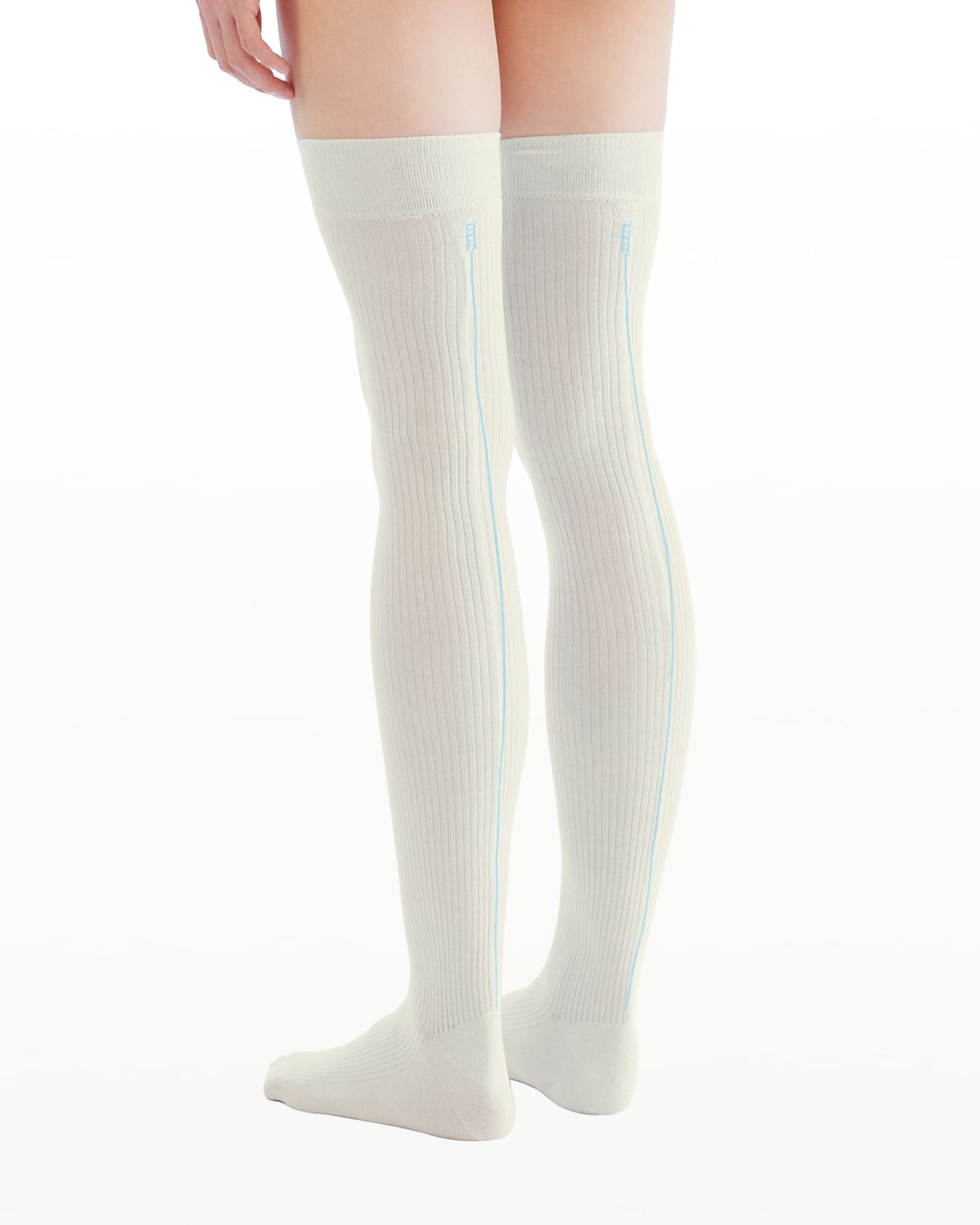 후포(HOOPOE) love sheer over-knee-socks_whisper white