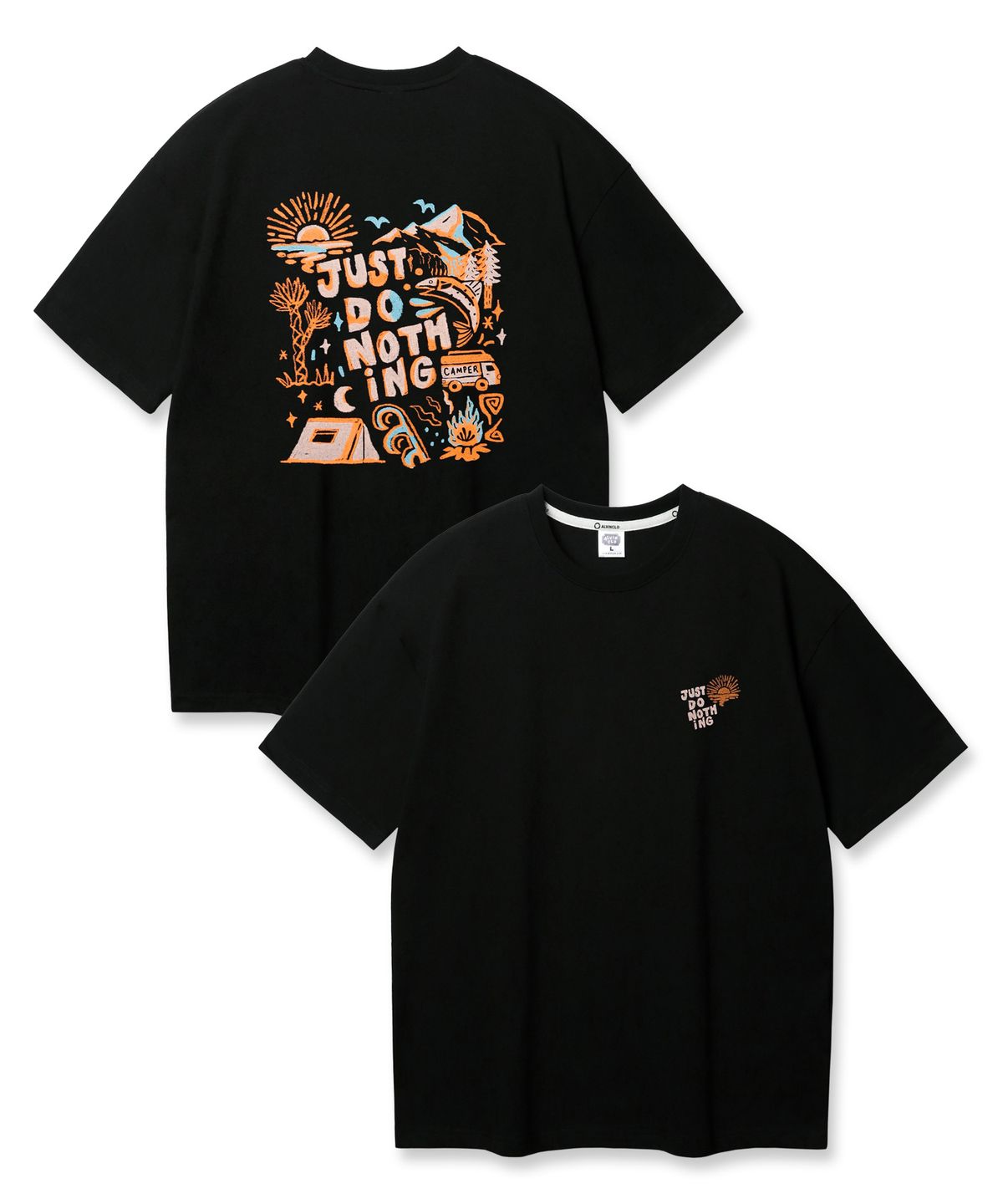 앨빈클로(ALVINCLO) JUST DO NOTHING 오버핏 반팔티 AST4816 (4 COLOR)