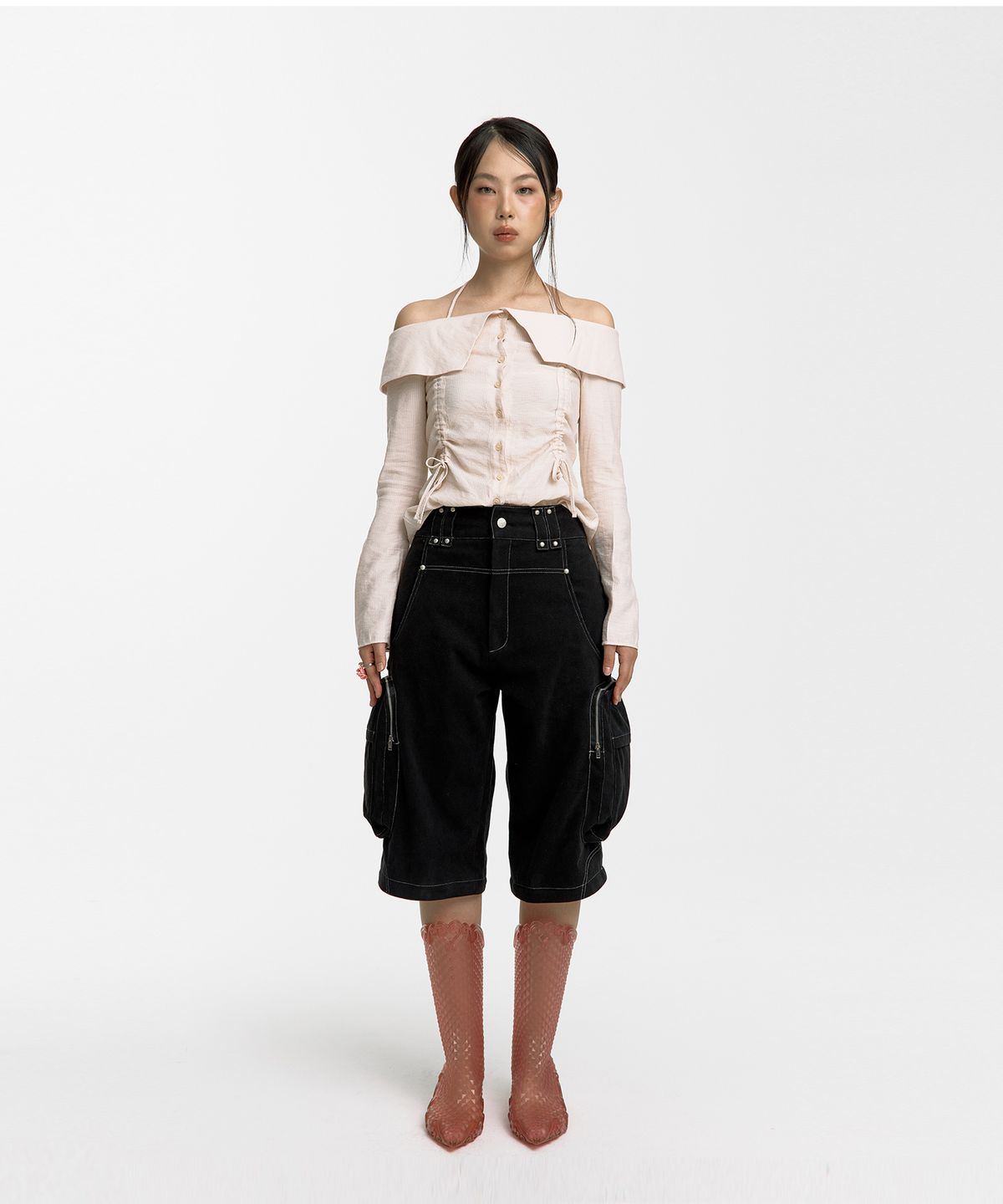 카시코(KASHIKO) Detachable Cargo Pants Black