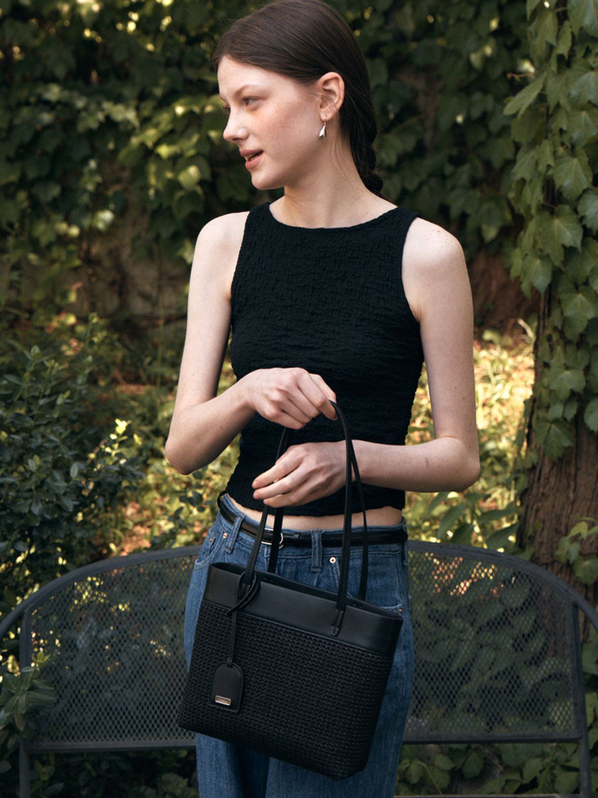 드메리엘(DEMERIEL) Elise Weaving Shoulder Bag Black