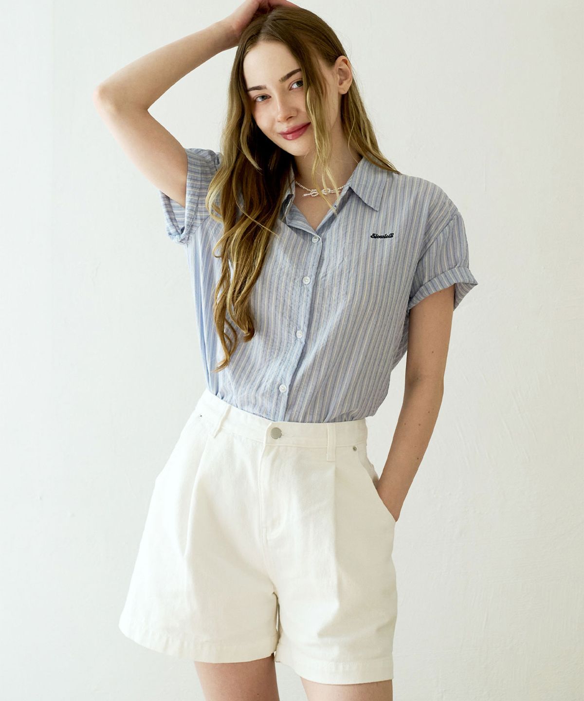슬로우롤리(SLOWLOLLI) Single Pintuck Cotton short pants_4 Colors