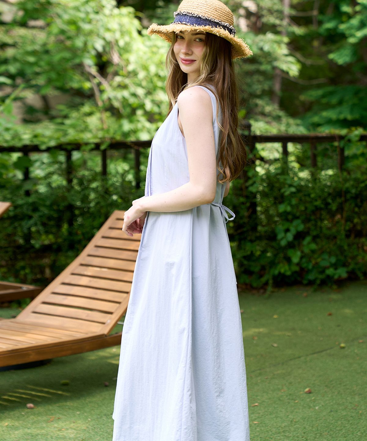 슬로우롤리(SLOWLOLLI) Pintuck long sleeveless dress_4 Colors