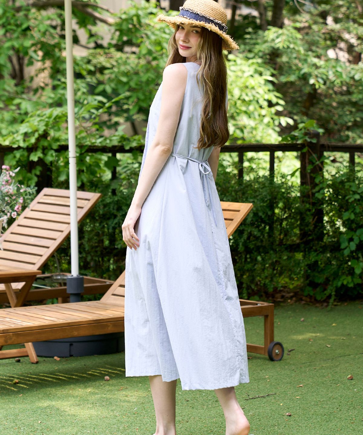 슬로우롤리(SLOWLOLLI) Pintuck long sleeveless dress_4 Colors