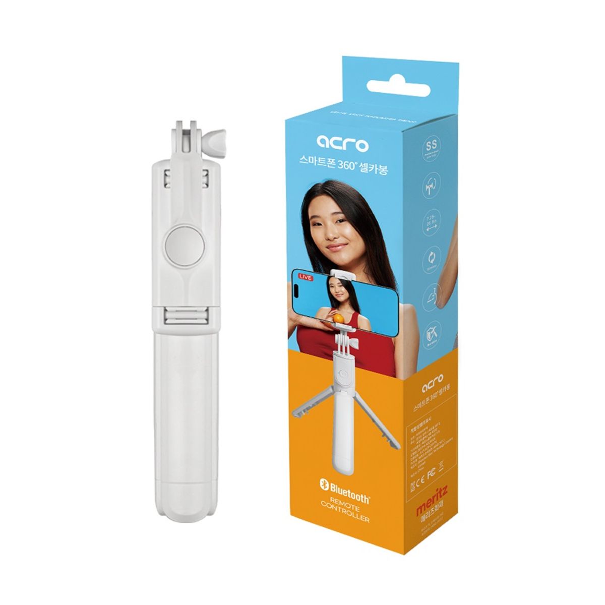 아크로(ACRO) 360도 블루투스 삼각대 셀카봉 selphy a01