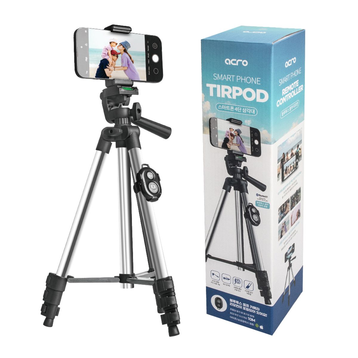아크로(ACRO) 휴대폰 카메라 삼각대 블루투스 리모컨세트 SELPHY A03
