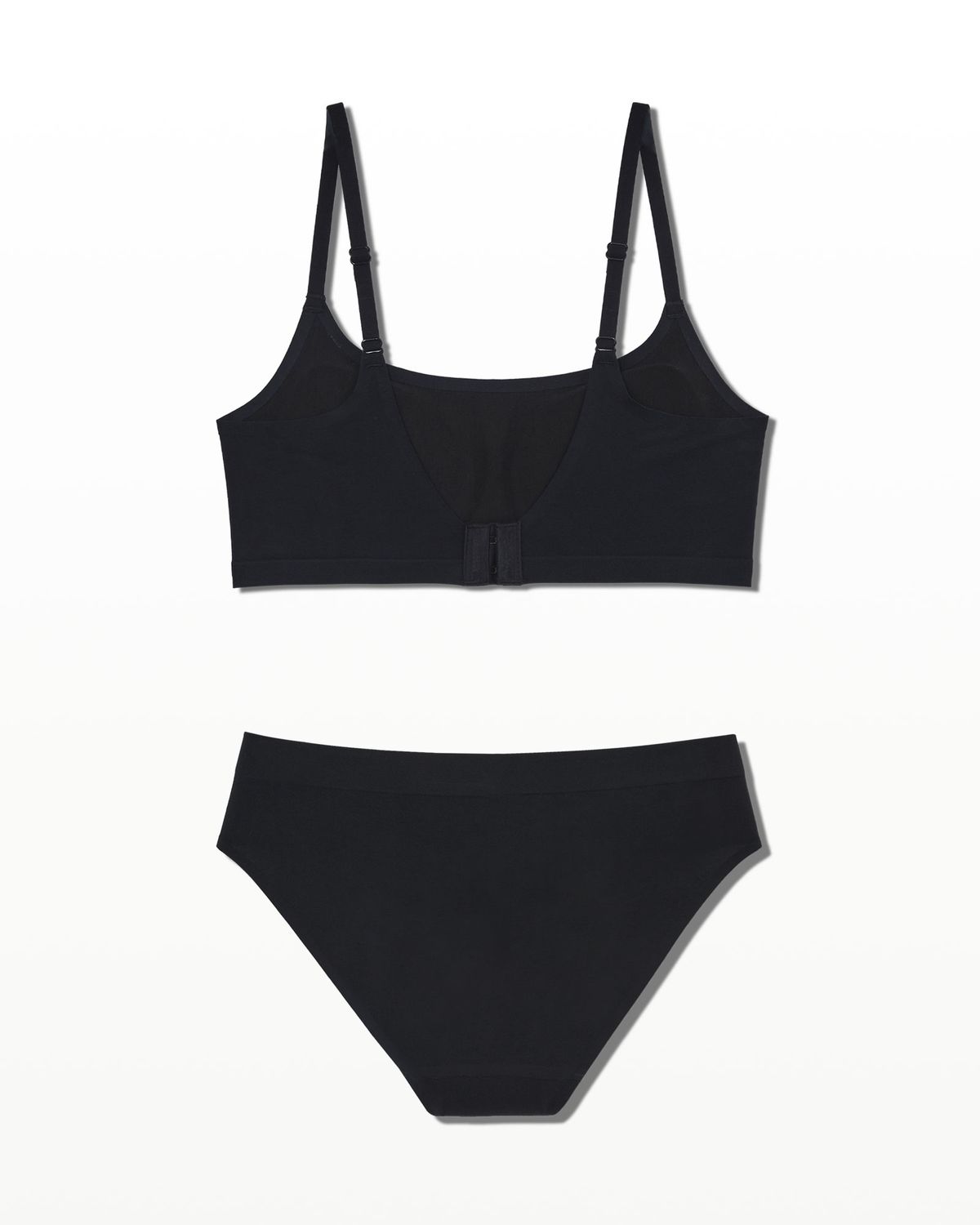 후포(HOOPOE) modal scoopneck seamless bra & brief set_onyx black