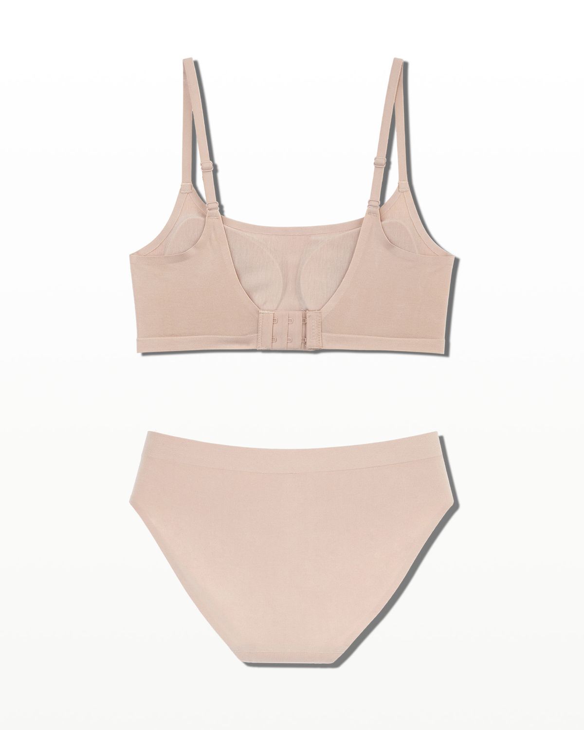 후포(HOOPOE) modal scoopneck seamless bra & brief set_apricot beige