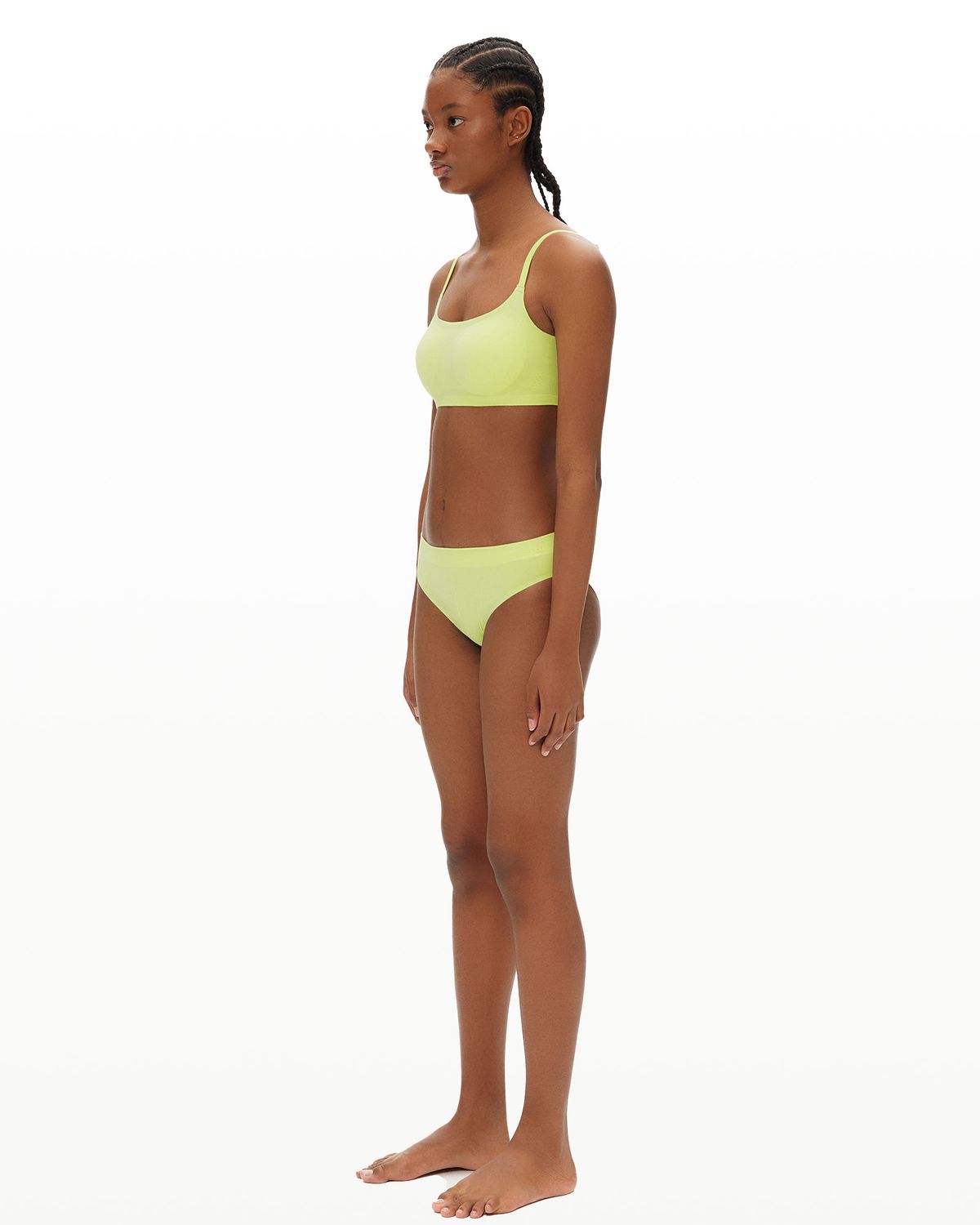 후포(HOOPOE) modal scoopneck seamless bra & brief set_sunny lime