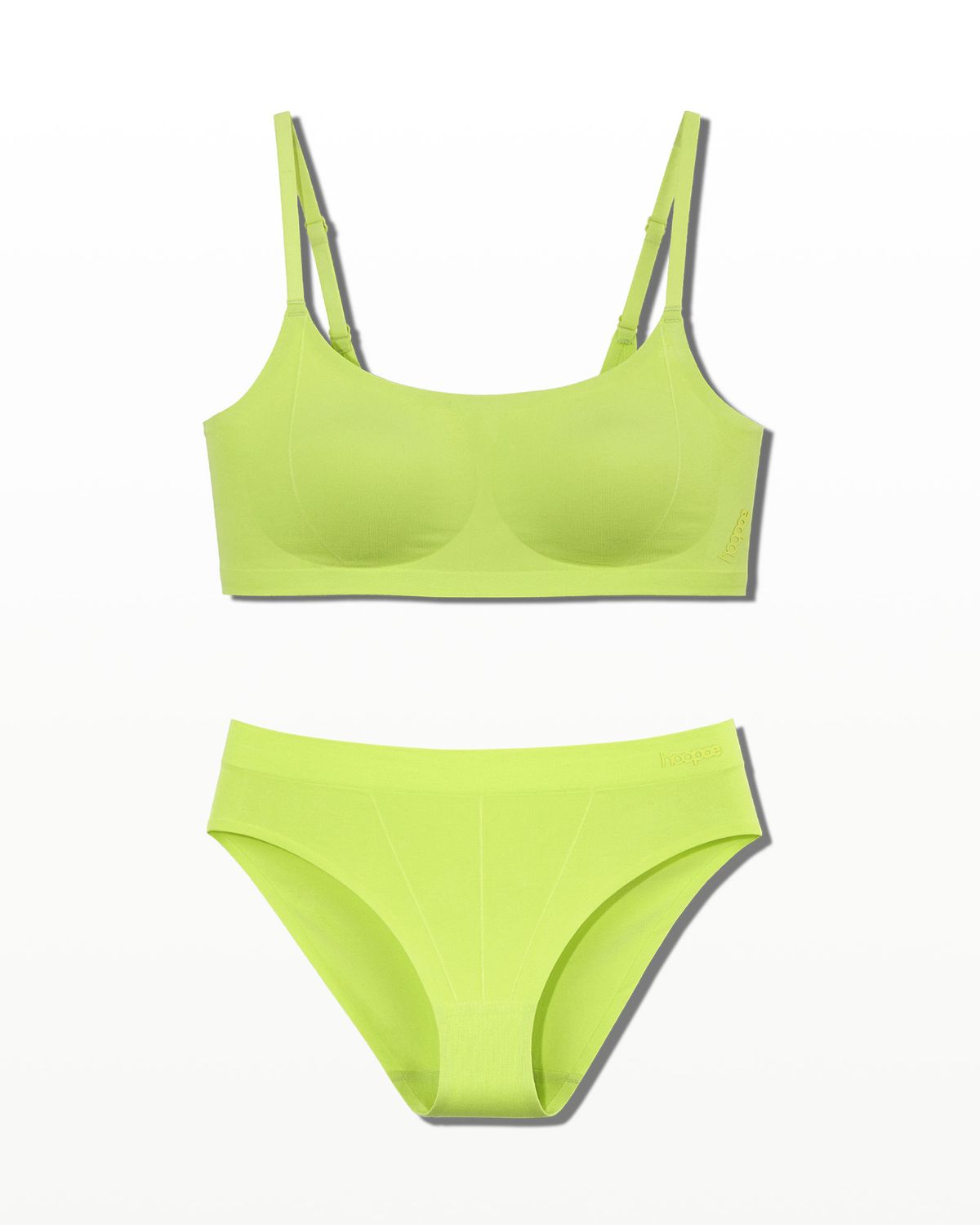후포(HOOPOE) modal scoopneck seamless bra & brief set_sunny lime