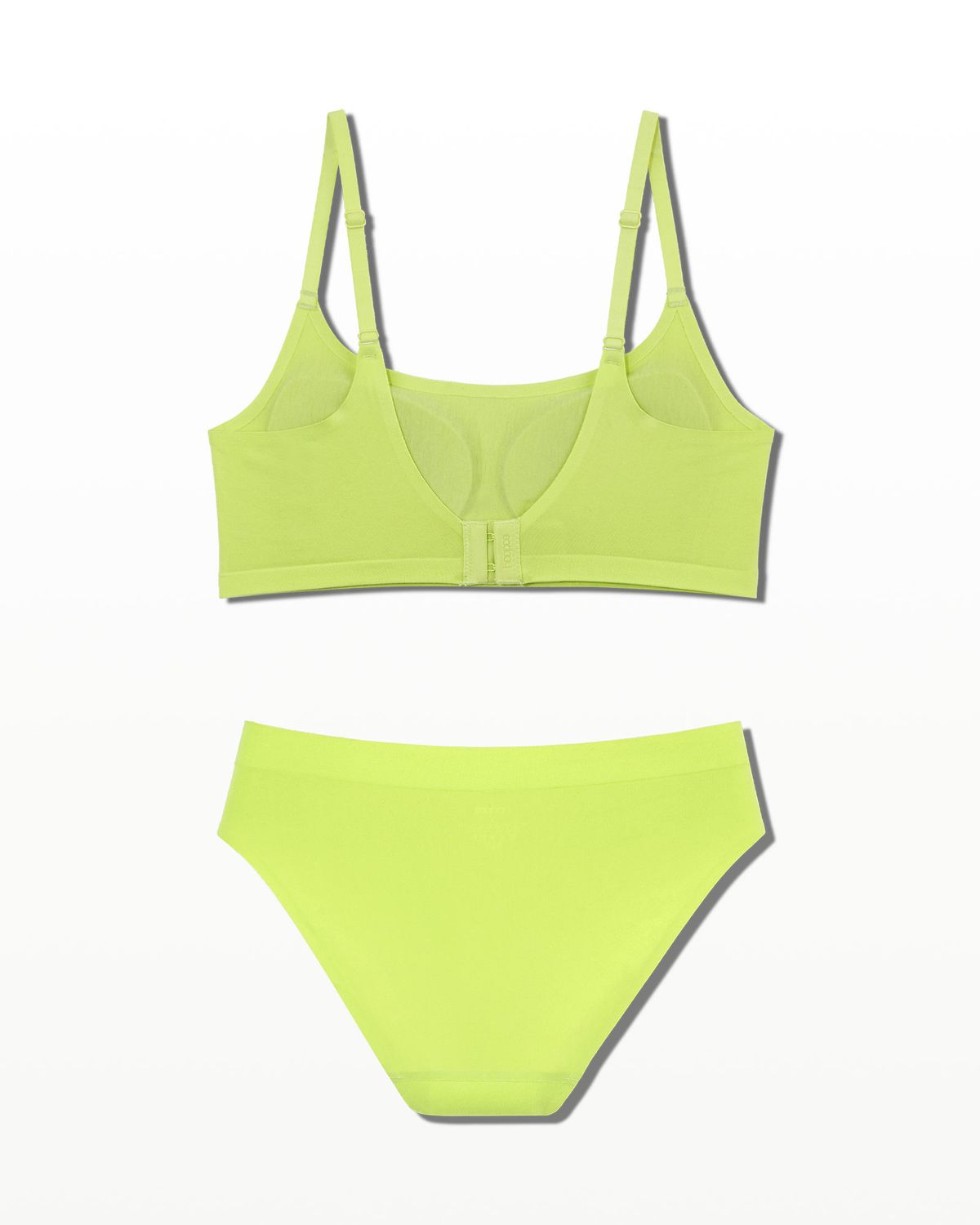 후포(HOOPOE) modal scoopneck seamless bra & brief set_sunny lime