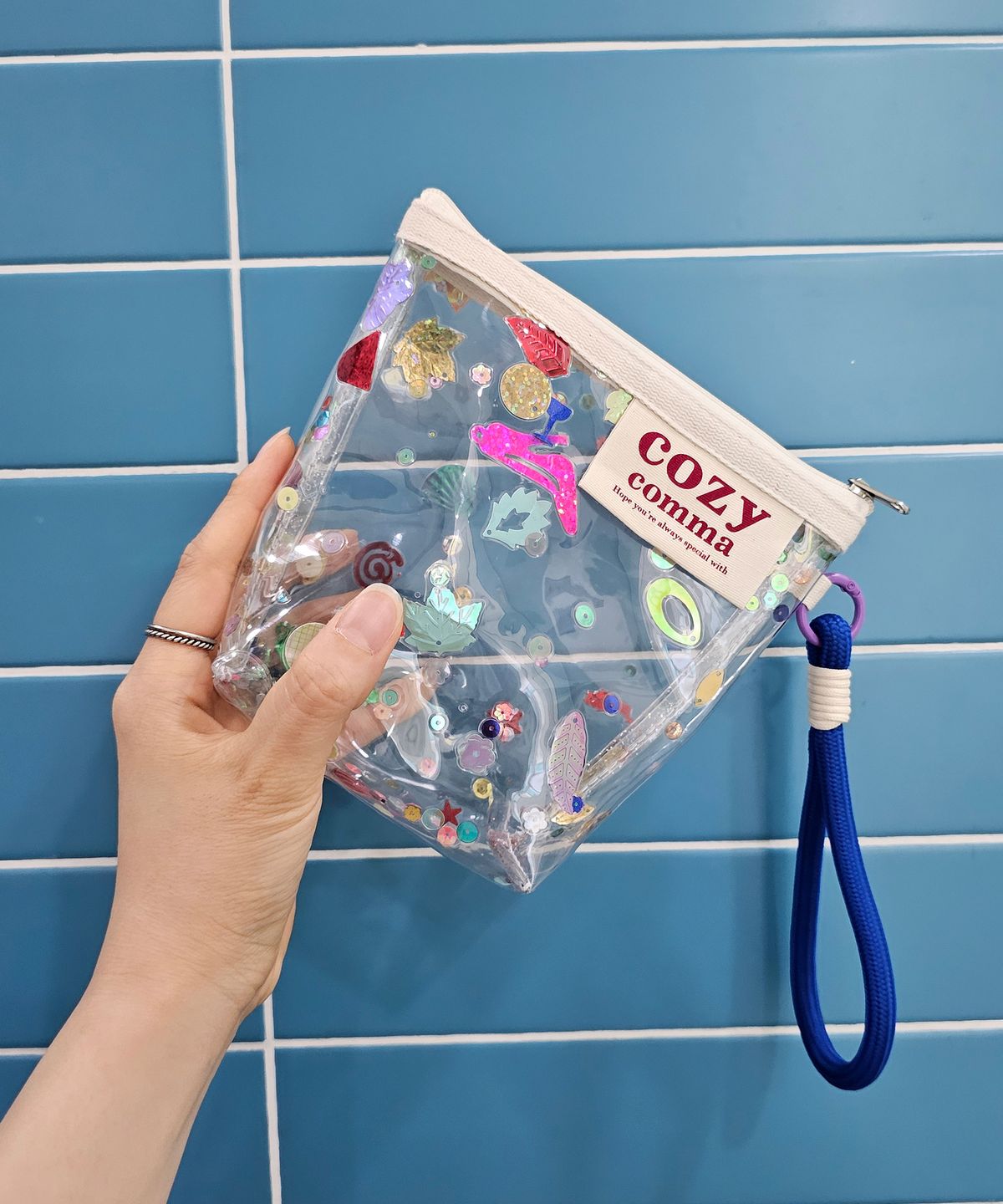 코지콤마(COZYCOMMA) 2PACK 나만의 커스텀 손목 스트랩 파우치