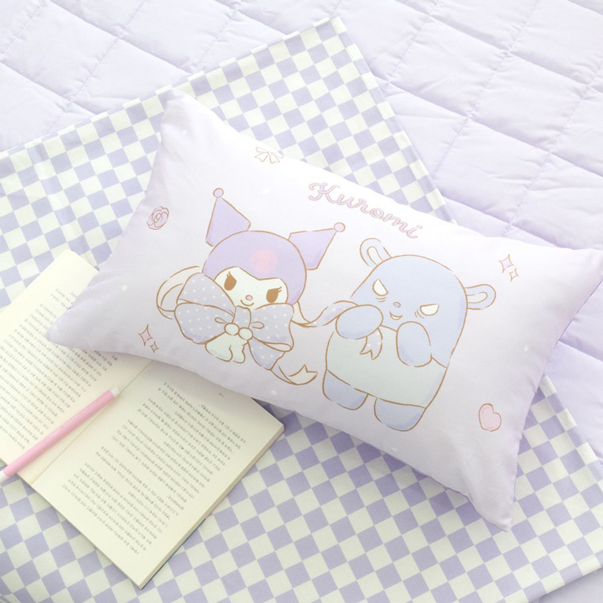 나라홈데코(NARAHOMEDECO) 산리오 쿠로미 아동베개 위드리본