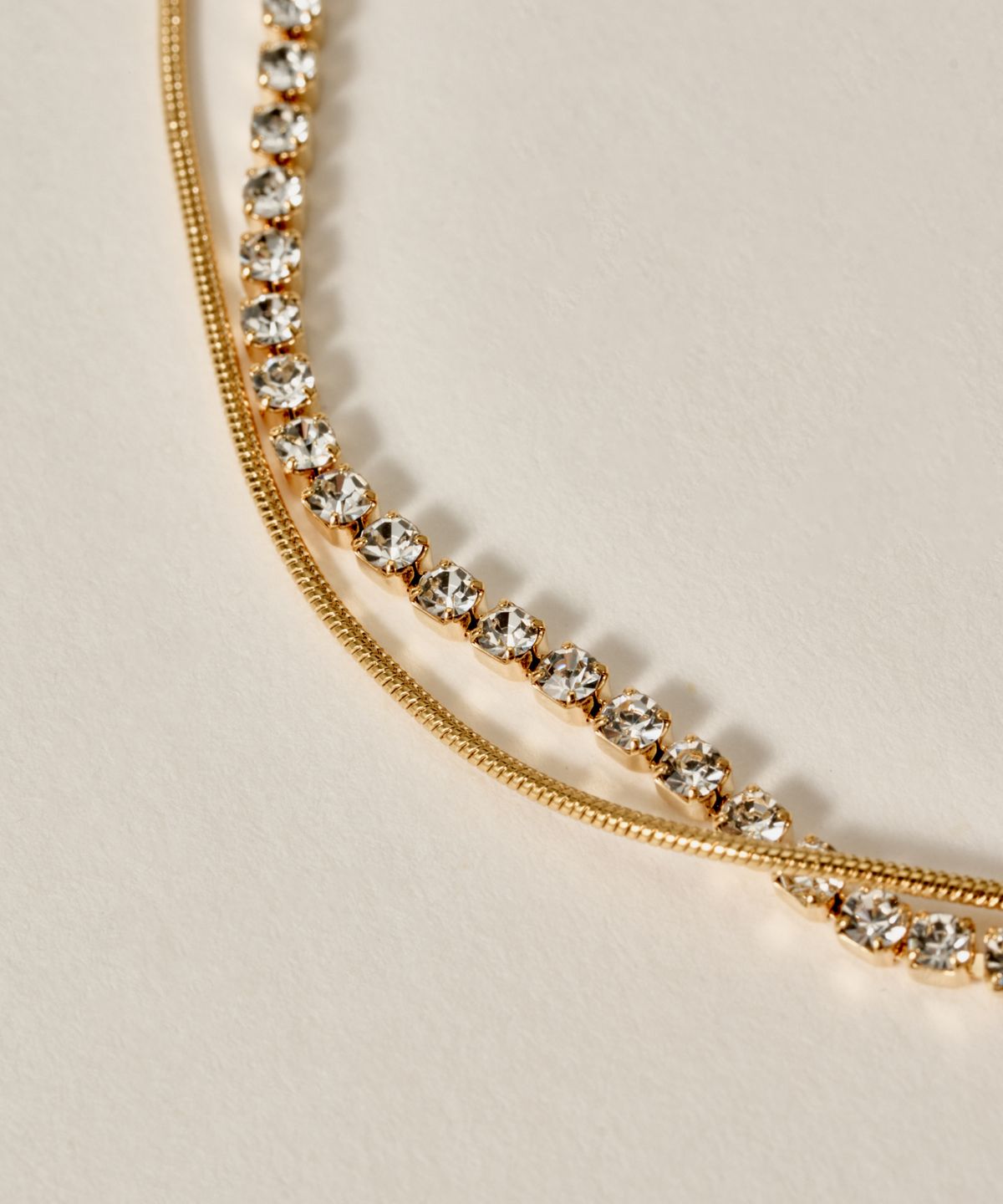 노비스도쿄(NOVICE TOKYO) 큐빅 & 라운드 체인 발찌 CZ & Round Chain Anklet［Stainless］/ Gold