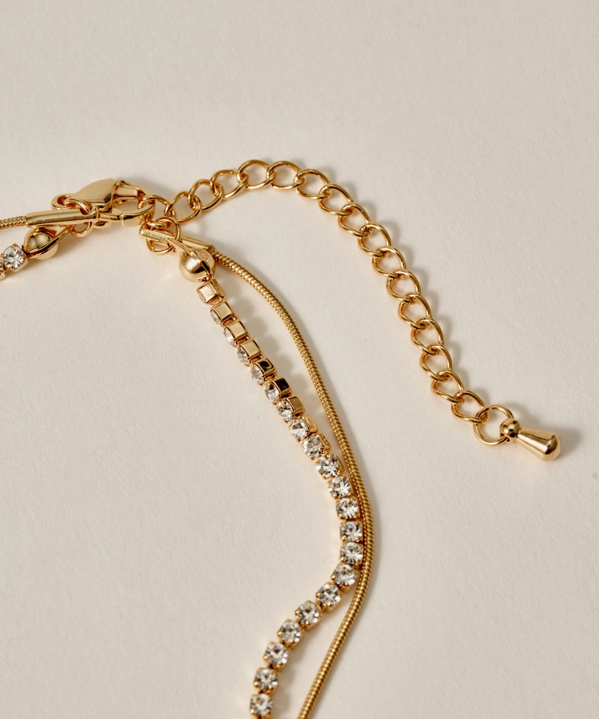 노비스도쿄(NOVICE TOKYO) 큐빅 & 라운드 체인 발찌 CZ & Round Chain Anklet［Stainless］/ Gold