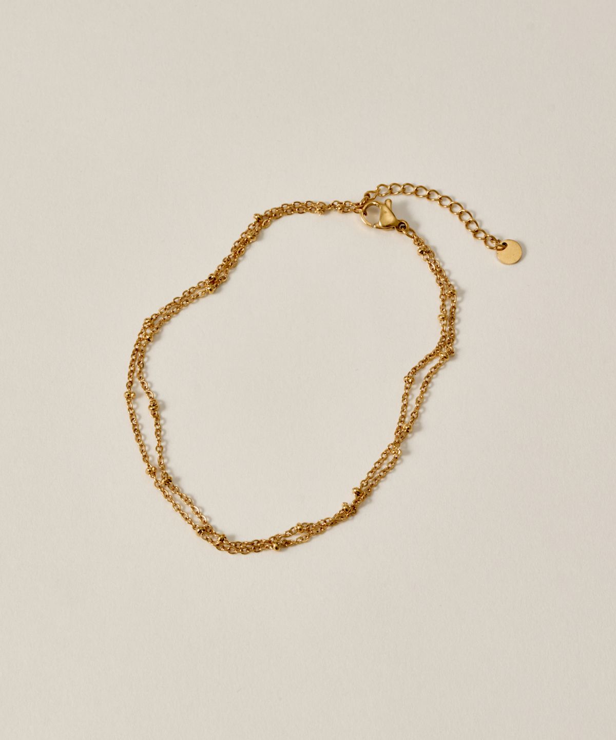 노비스도쿄(NOVICE TOKYO) 더블 글리터 체인 발찌 Double Glitter Chain Anklet［Stainless］/ Gold