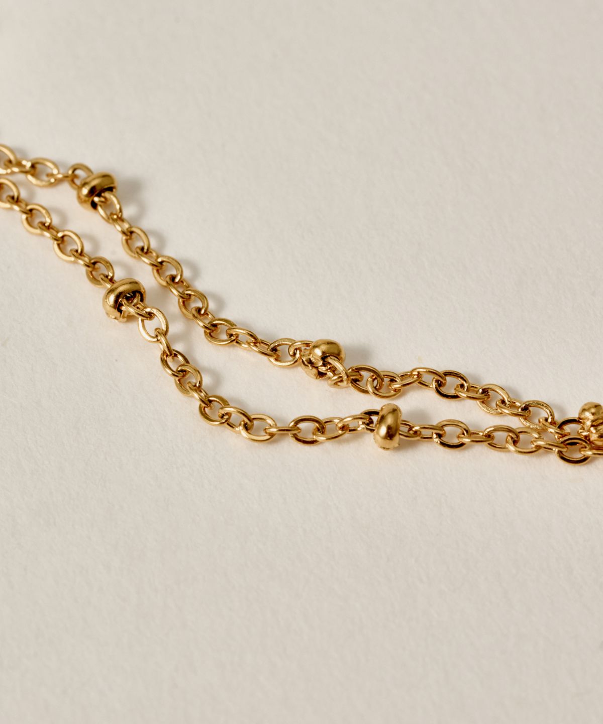 노비스도쿄(NOVICE TOKYO) 더블 글리터 체인 발찌 Double Glitter Chain Anklet［Stainless］/ Gold