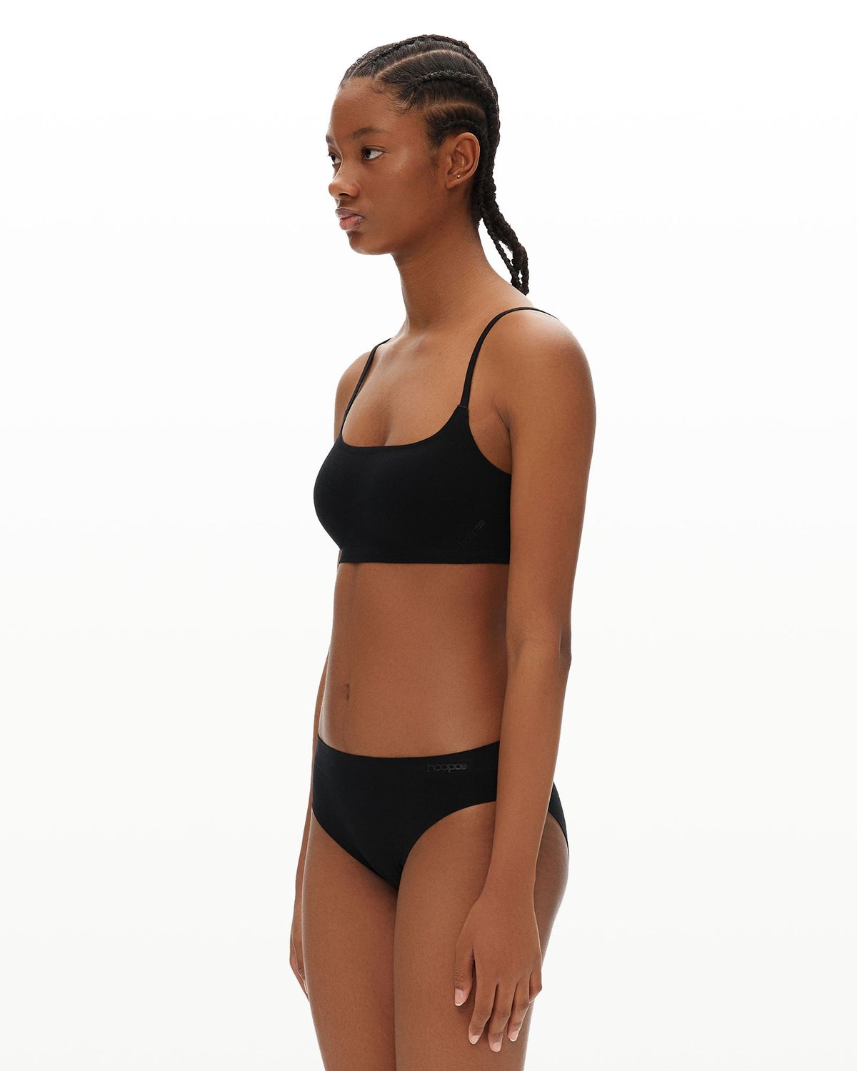 후포(HOOPOE) modal scoopneck seamless bra_onyx black