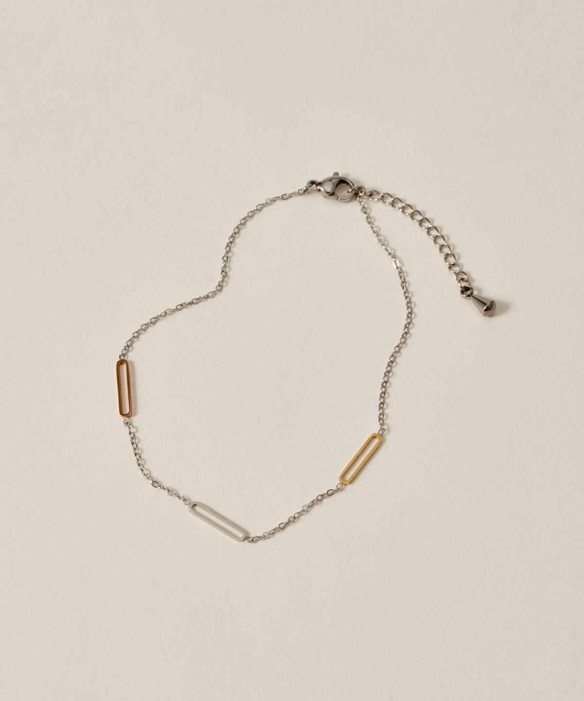 노비스도쿄(NOVICE TOKYO) 투톤 오벌 체인 발찌 Bicolor Oval Chain Anklet［Stainless］