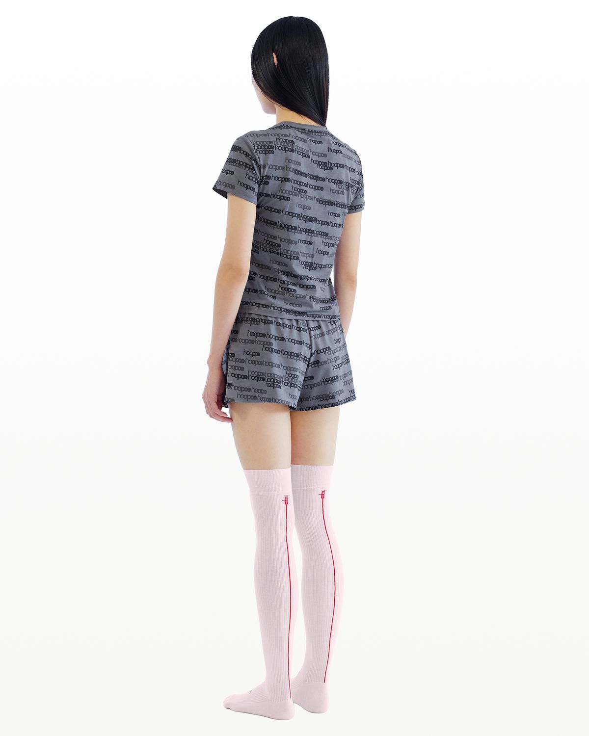 후포(HOOPOE) lettering t-shirt & boy-shorts_hoopoe grey