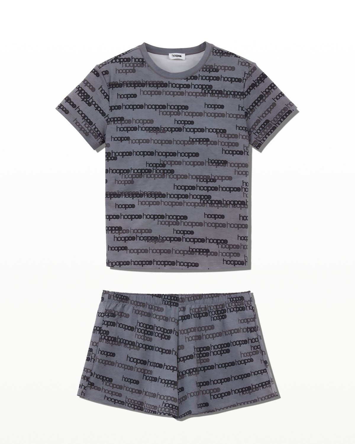 후포(HOOPOE) lettering t-shirt & boy-shorts_hoopoe grey