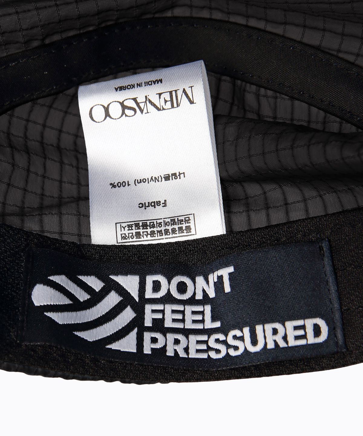 미나수(MENASOO) Dont Feel Pressured Rip Camp Cap_Black