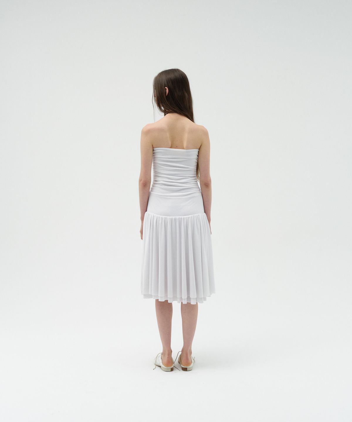 로우타이드(LOW TIDE) TWO-WAY SHIRRING DRESS [WHITE]