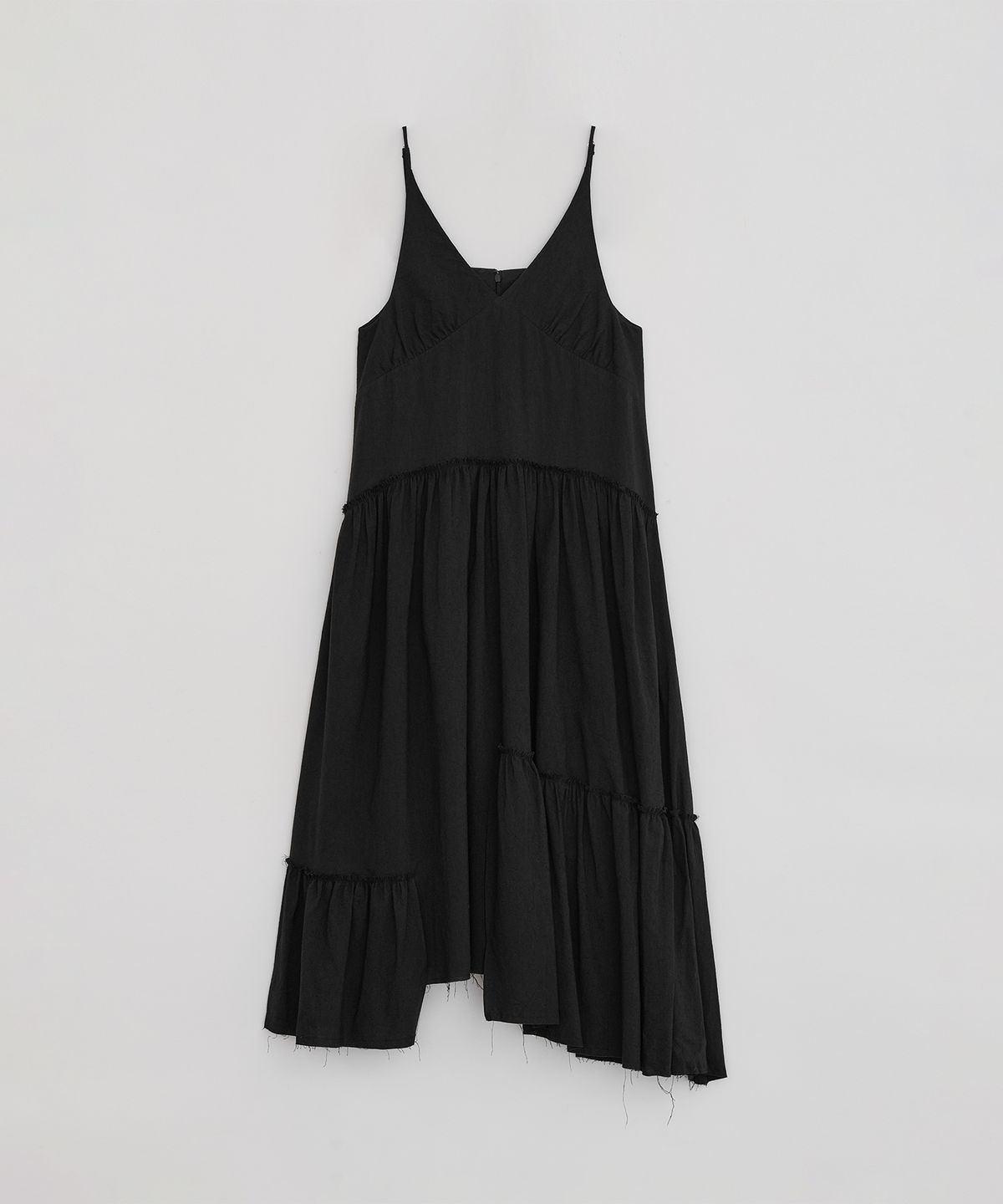 로우타이드(LOW TIDE) SLEEVELESS SHIRRING DRESS [BLACK]