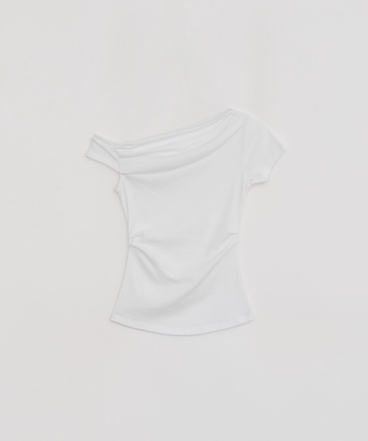 로우타이드(LOW TIDE) OFF SHOULDER DRAPE T-SHIRT [WHITE]