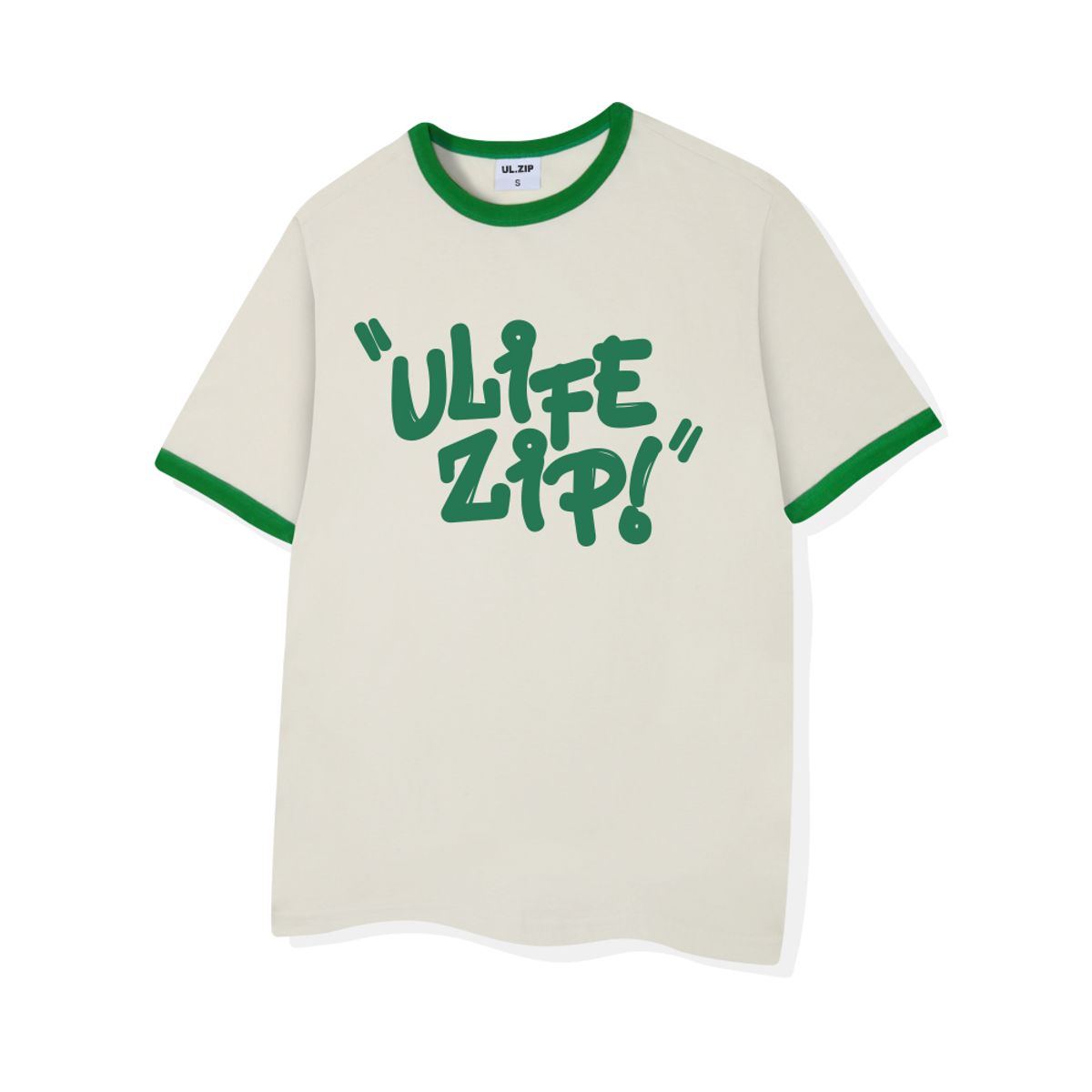유라이프지(ULIFEZIP) 썸머마크유 오버핏 링거 반팔티 4 Color [ULZE_3007]