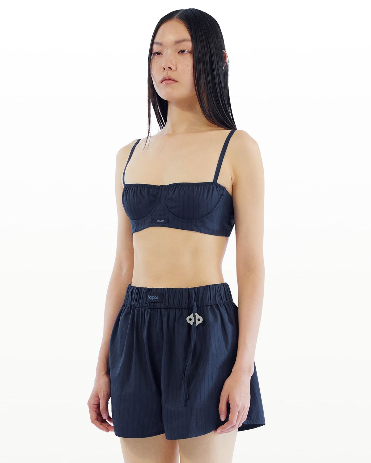 후포(HOOPOE) love balconette bra_navy stripe