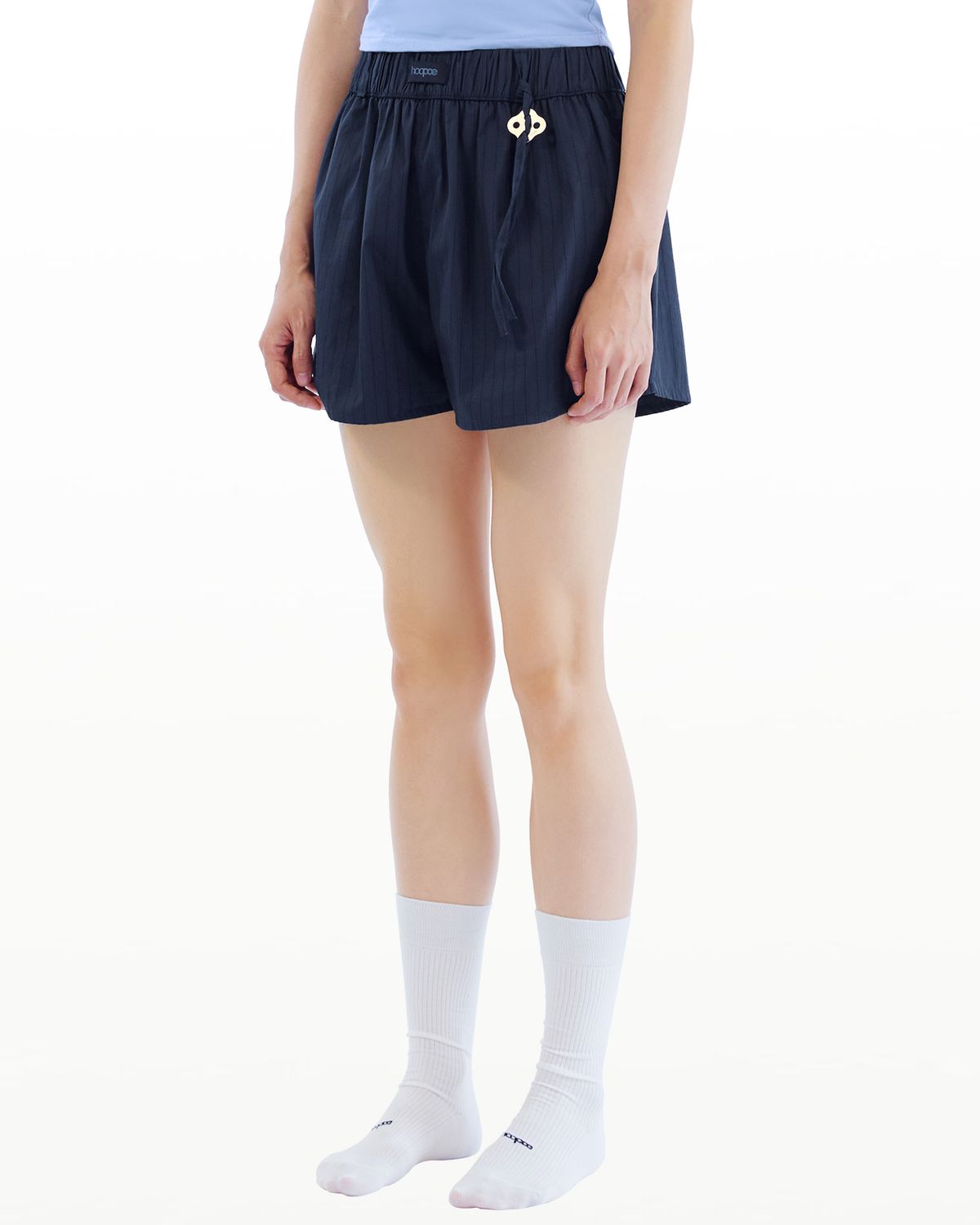 후포(HOOPOE) everyday shorts in stripe_navy stripe